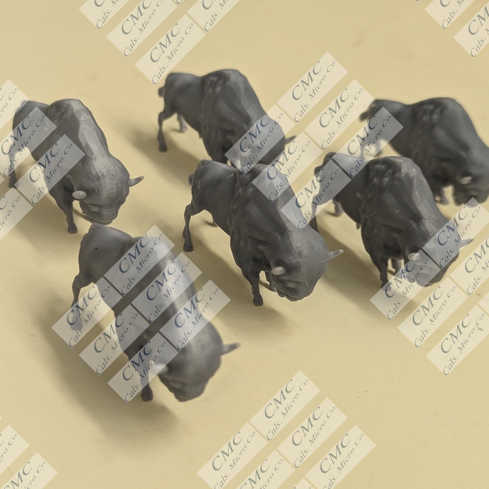 Mini buffalo figurines resin cast